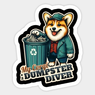 Corgi Dumpster diver Sticker